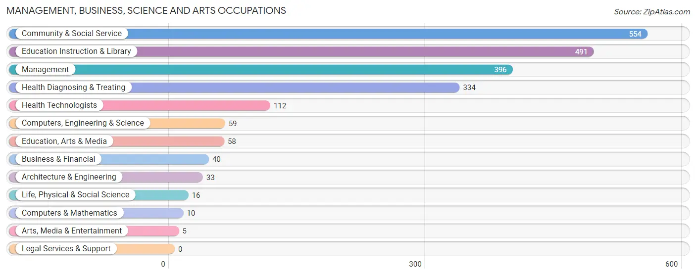 Management, Business, Science and Arts Occupations in Chickasaw County