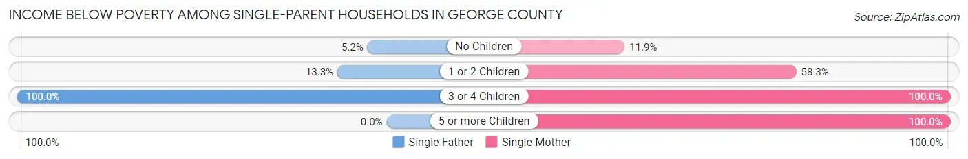Income Below Poverty Among Single-Parent Households in George County