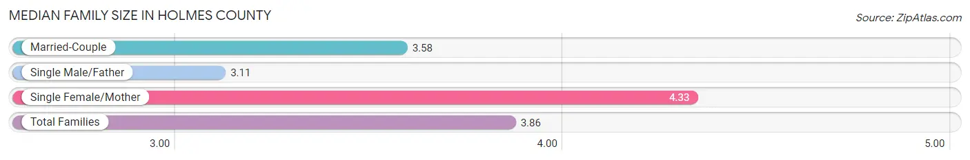 Median Family Size in Holmes County