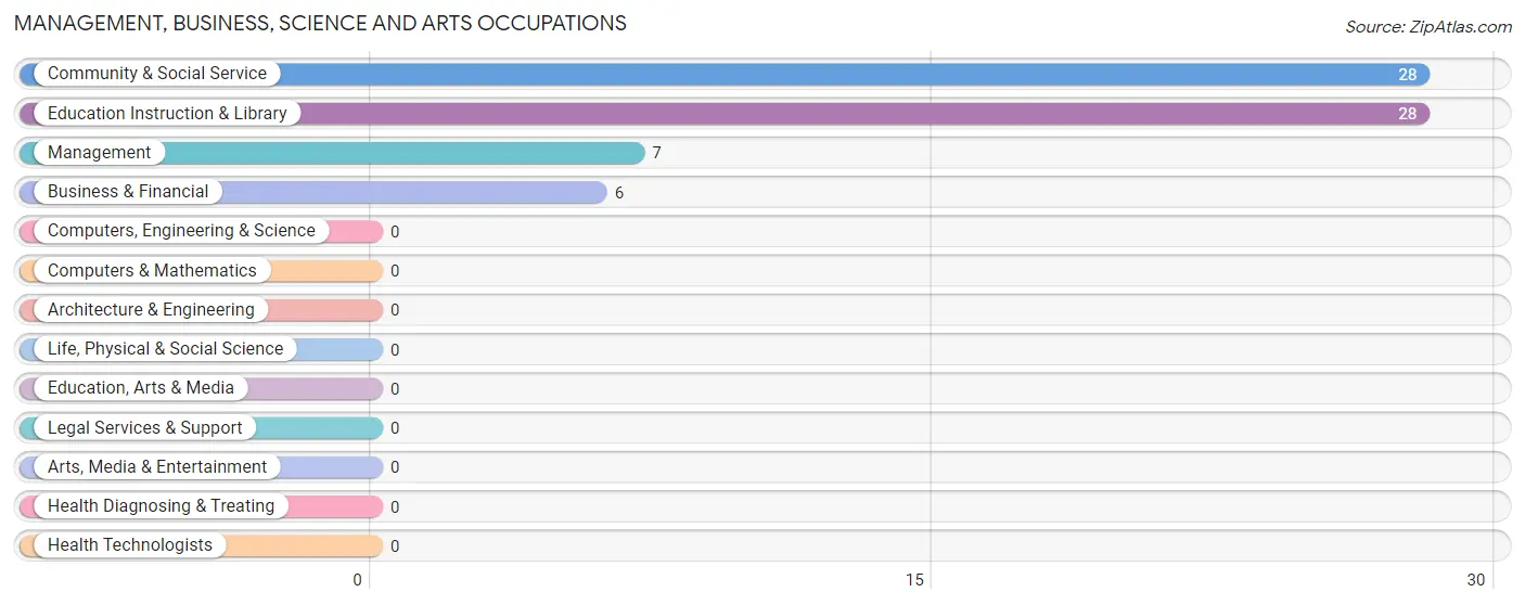 Management, Business, Science and Arts Occupations in Issaquena County