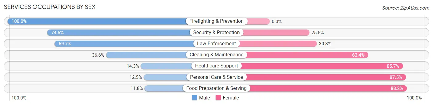 Services Occupations by Sex in Itawamba County