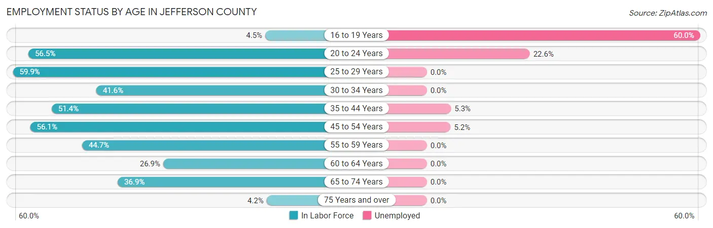 Employment Status by Age in Jefferson County