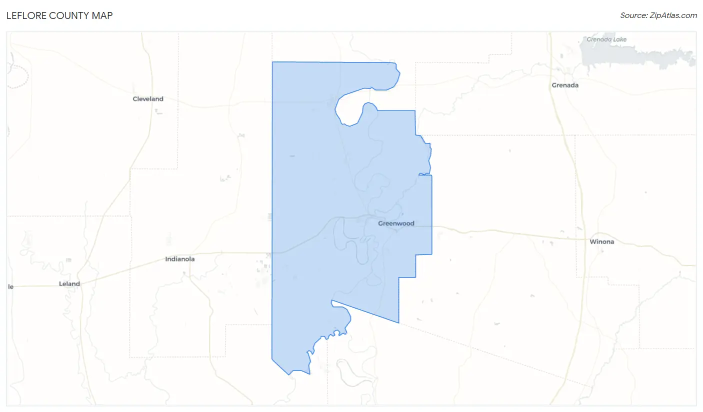 Leflore County Map