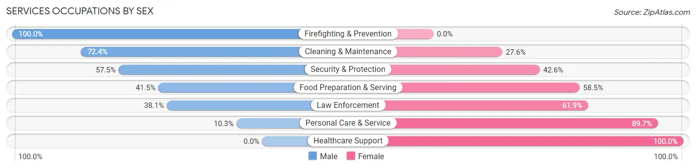 Services Occupations by Sex in Marion County