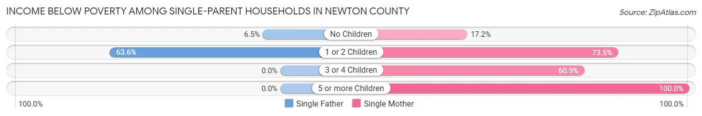 Income Below Poverty Among Single-Parent Households in Newton County