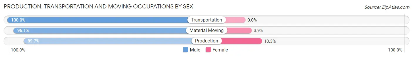 Production, Transportation and Moving Occupations by Sex in Perry County