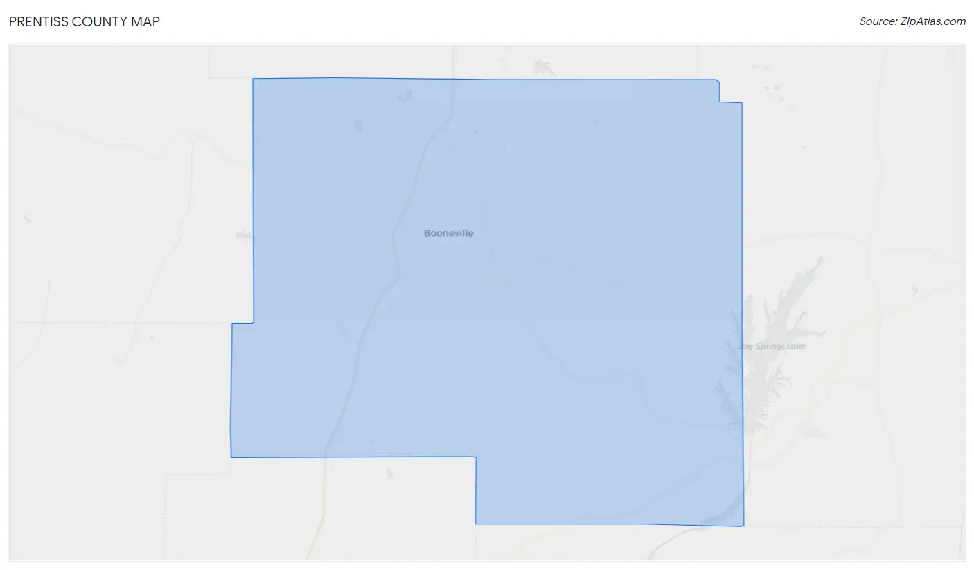 Prentiss County Map