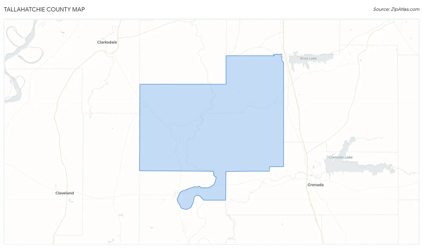 Tallahatchie County Map