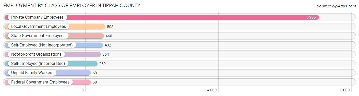 Employment by Class of Employer in Tippah County