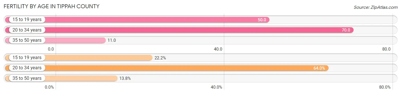 Female Fertility by Age in Tippah County