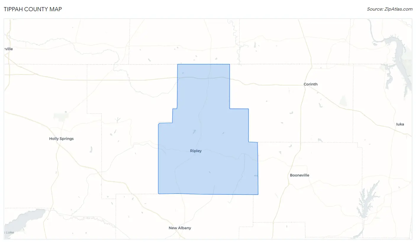Tippah County Map