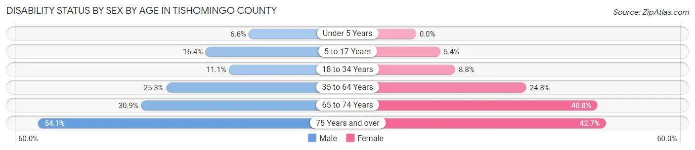 Disability Status by Sex by Age in Tishomingo County