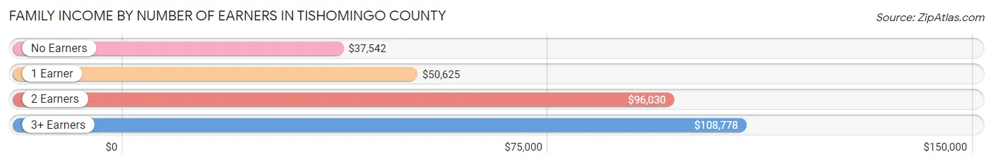 Family Income by Number of Earners in Tishomingo County