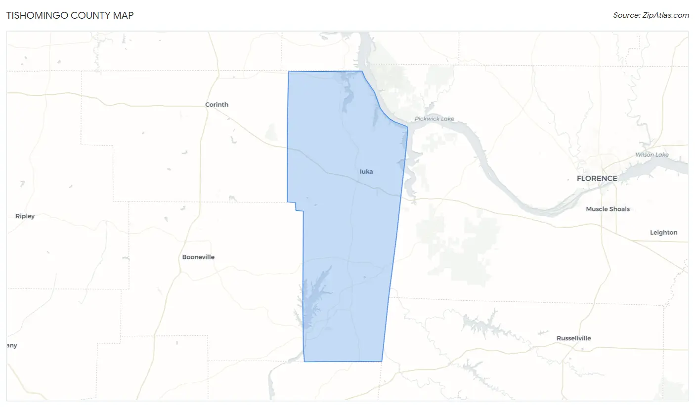 Tishomingo County Map