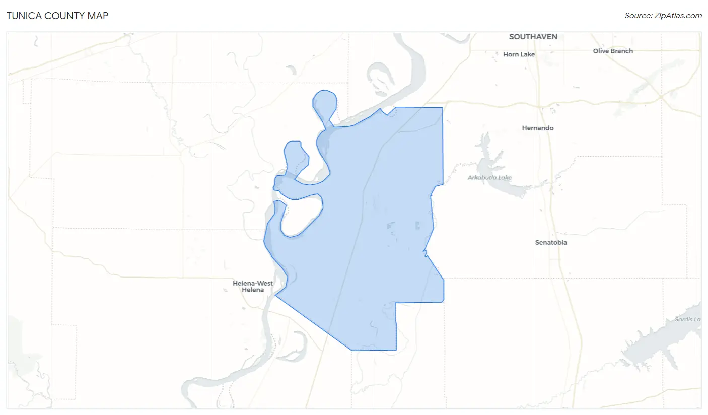 Tunica County Map