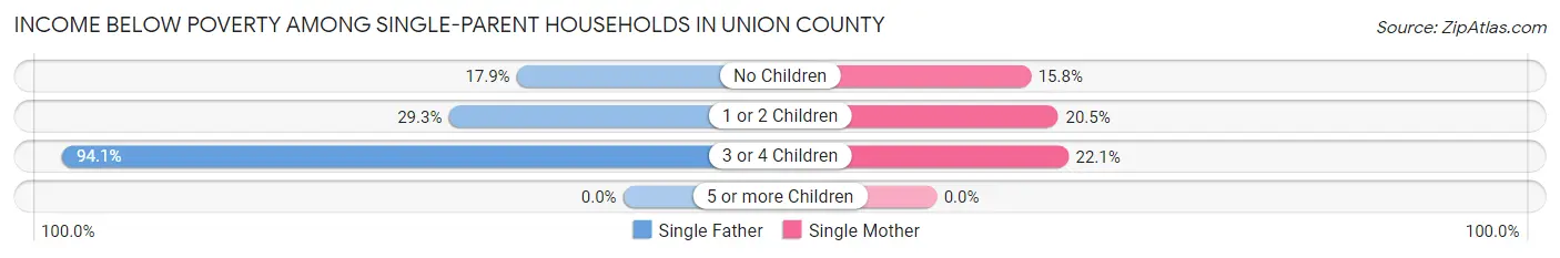 Income Below Poverty Among Single-Parent Households in Union County