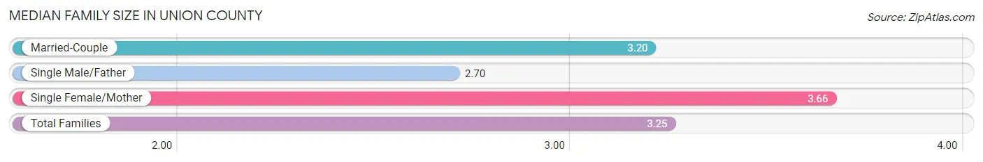 Median Family Size in Union County