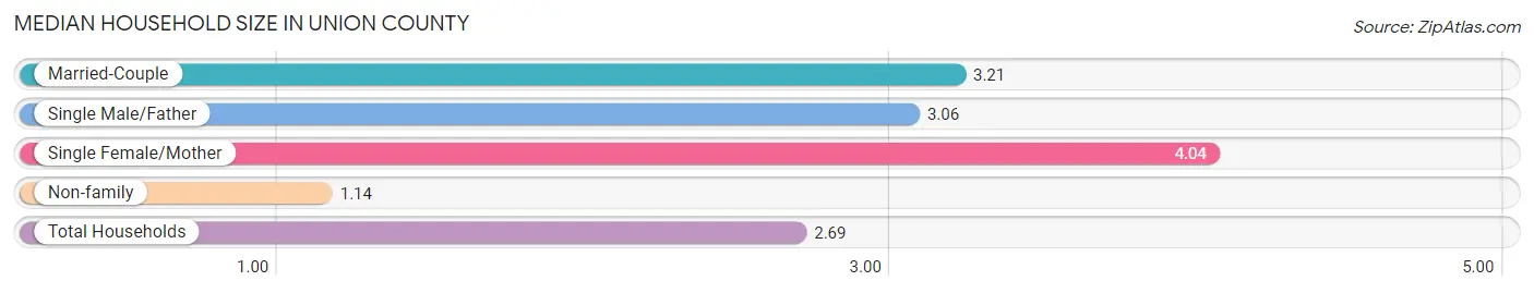 Median Household Size in Union County