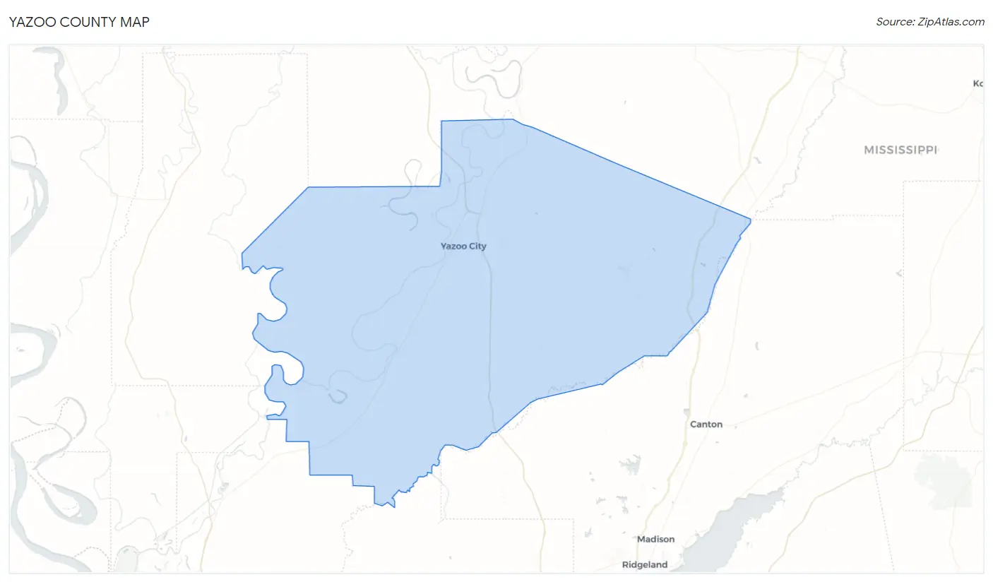 Yazoo County Map