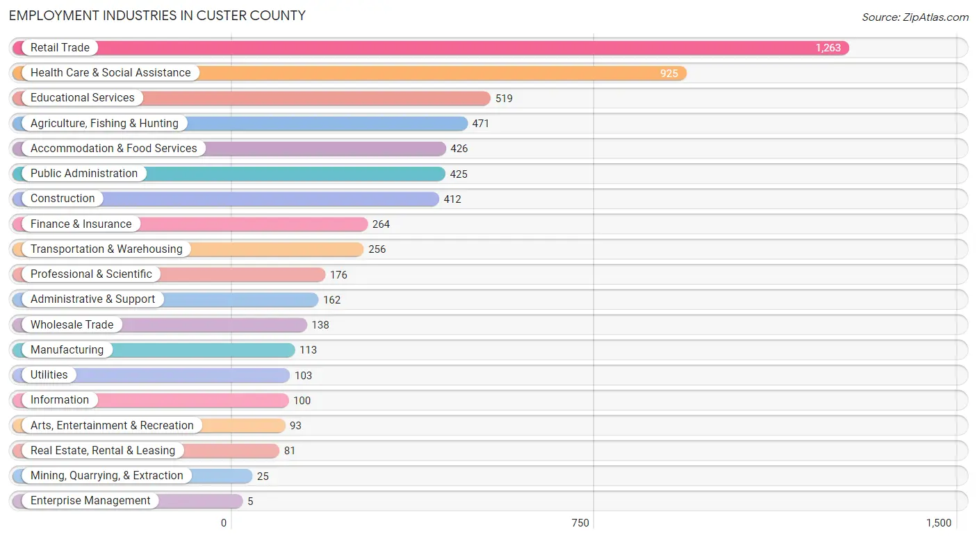 Employment Industries in Custer County