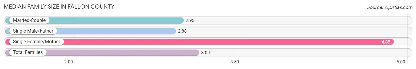 Median Family Size in Fallon County