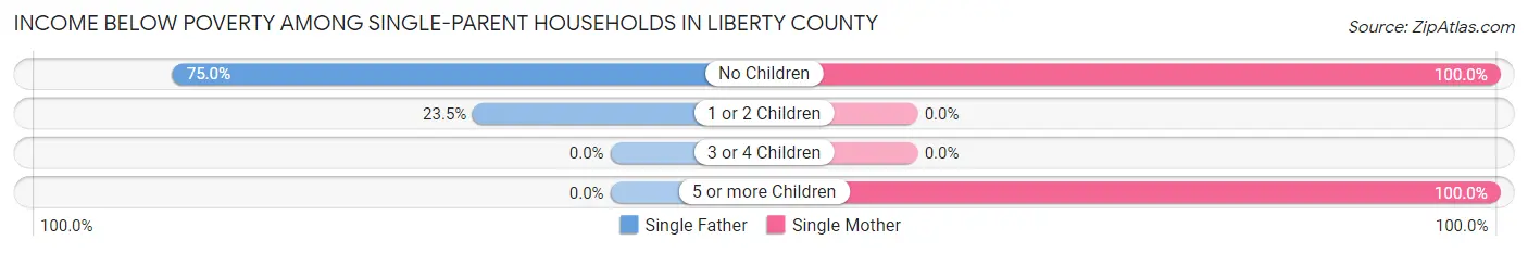 Income Below Poverty Among Single-Parent Households in Liberty County