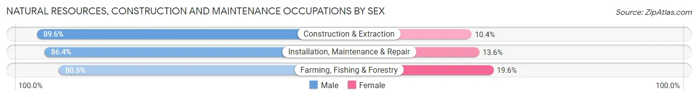 Natural Resources, Construction and Maintenance Occupations by Sex in Missoula County