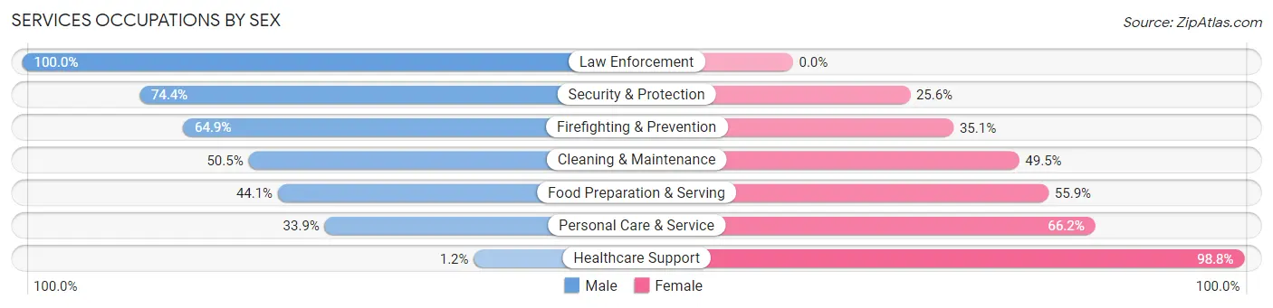 Services Occupations by Sex in Park County