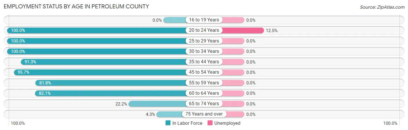 Employment Status by Age in Petroleum County