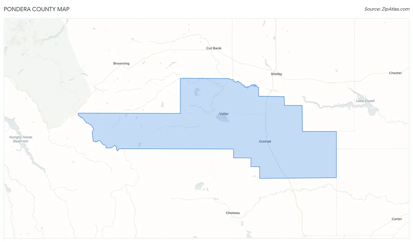 Pondera County Map