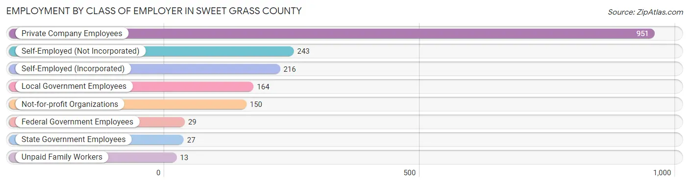 Employment by Class of Employer in Sweet Grass County