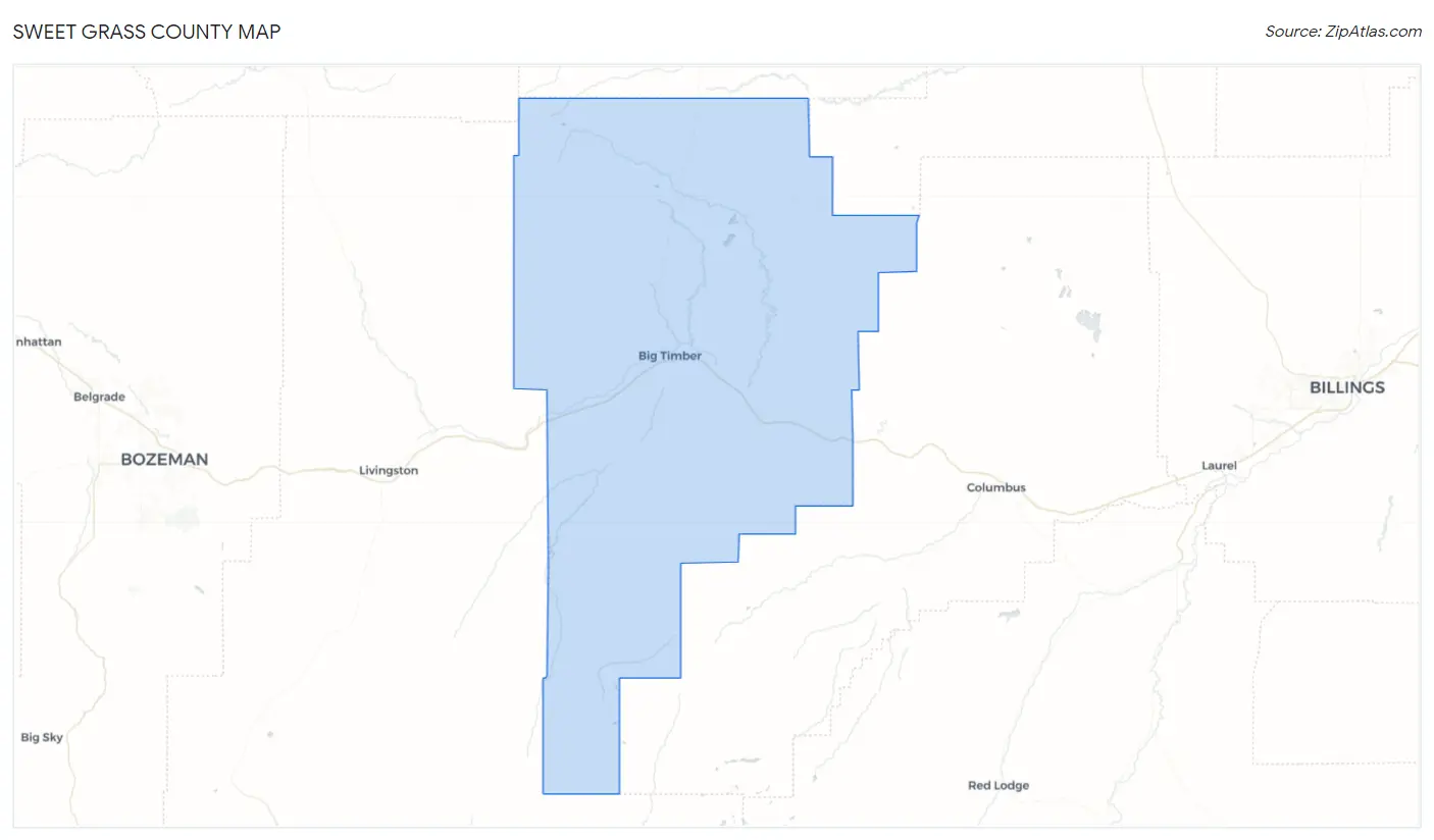 Sweet Grass County Map