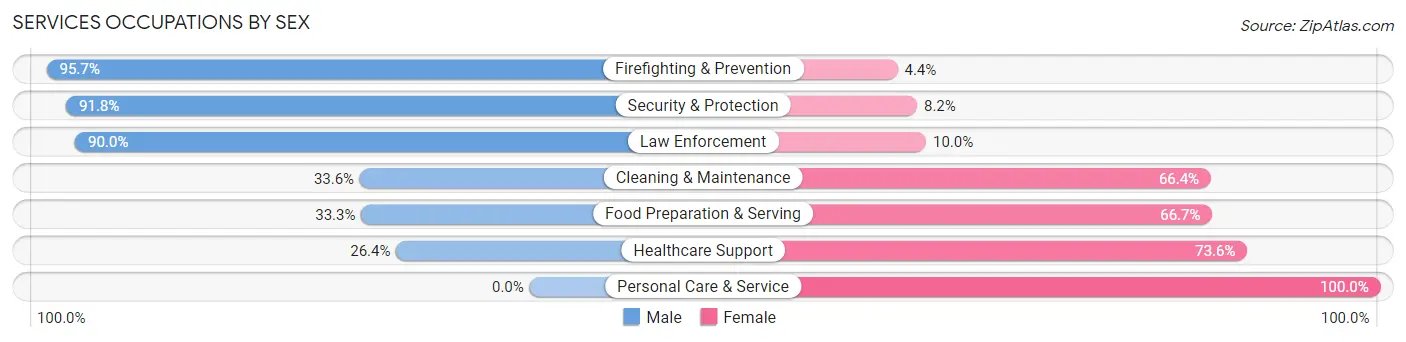 Services Occupations by Sex in Valley County