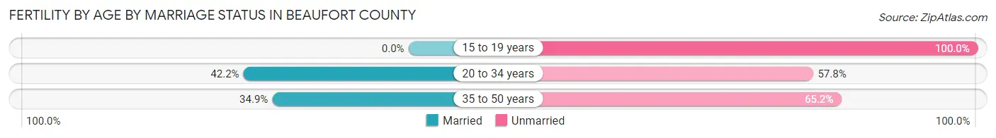 Female Fertility by Age by Marriage Status in Beaufort County