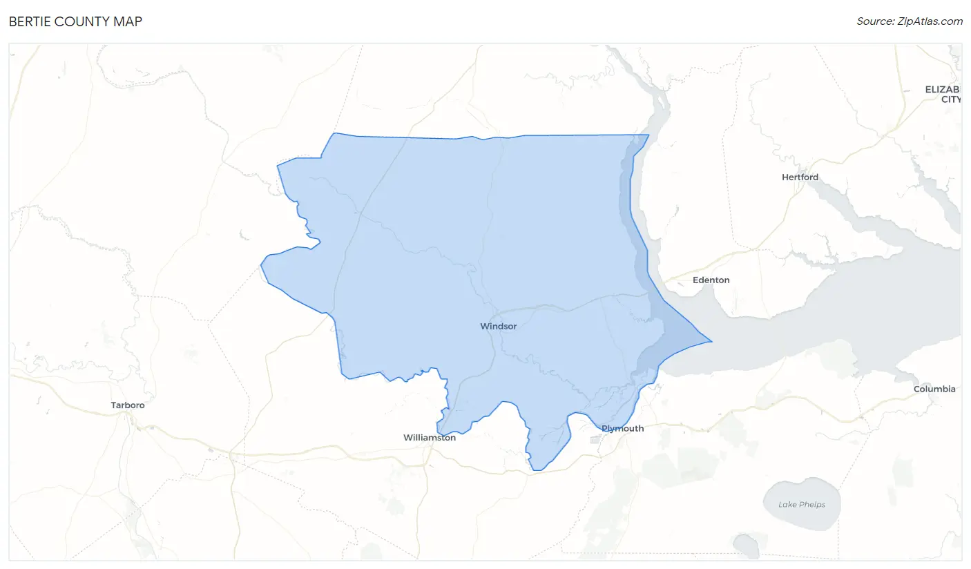 Bertie County Map
