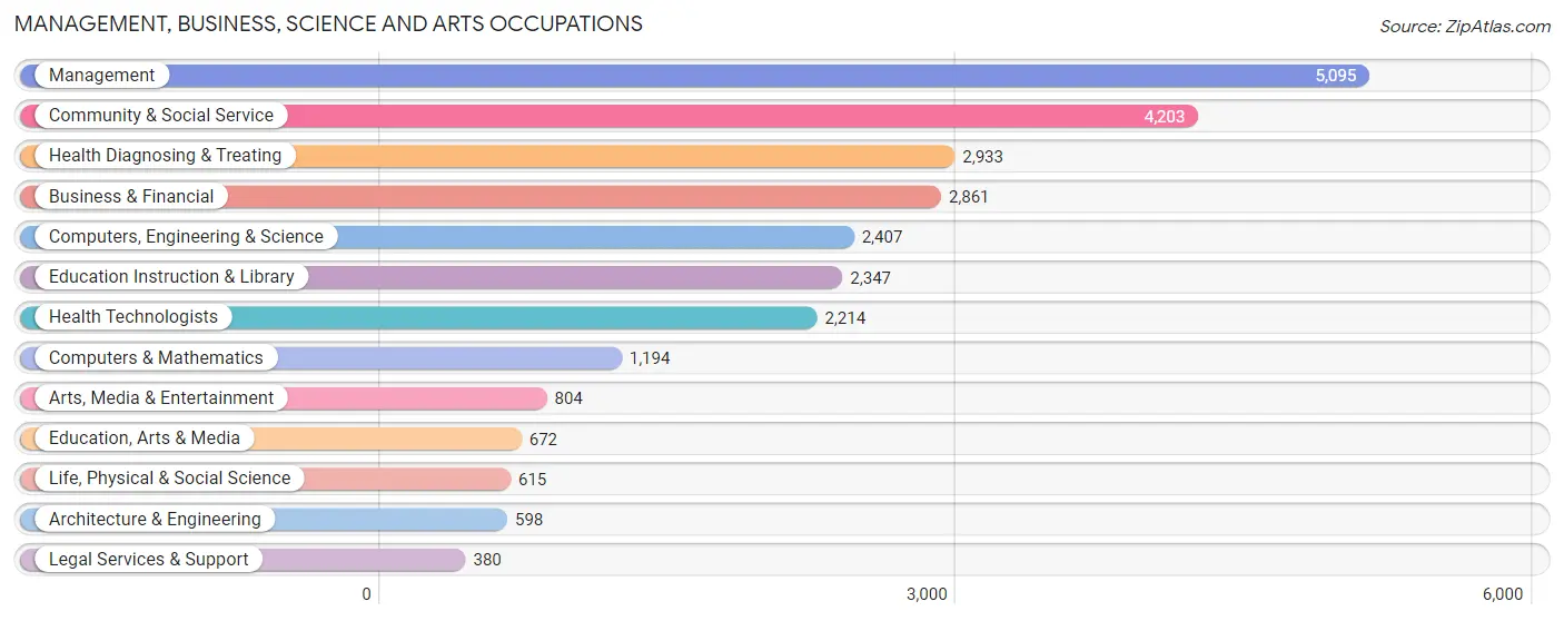 Management, Business, Science and Arts Occupations in Chatham County