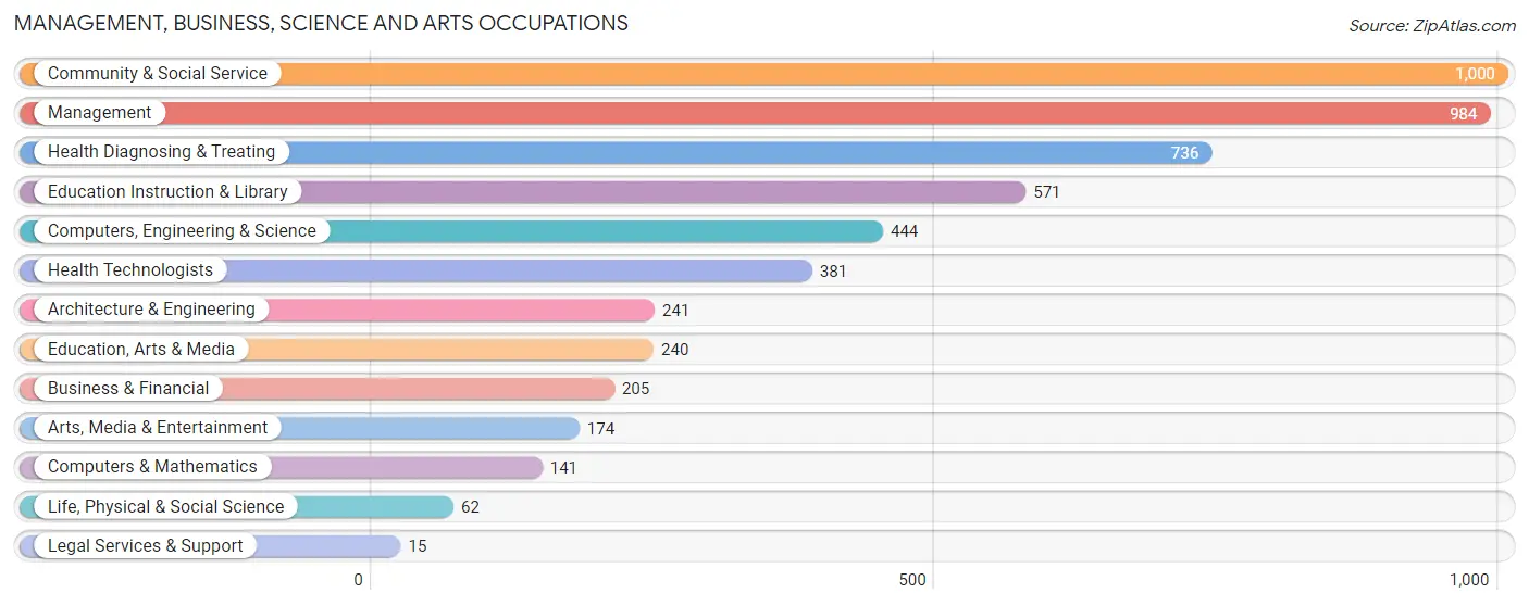 Management, Business, Science and Arts Occupations in Cherokee County