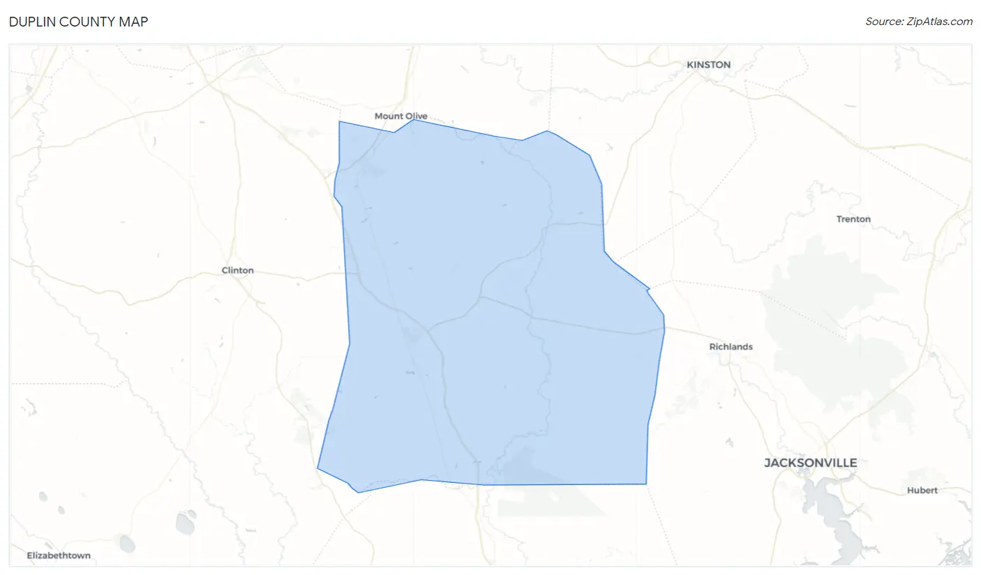 Duplin County Map