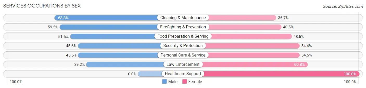 Services Occupations by Sex in Halifax County