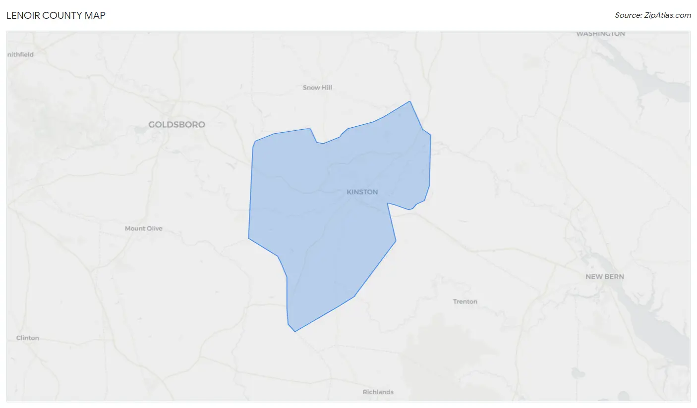 Lenoir County Map
