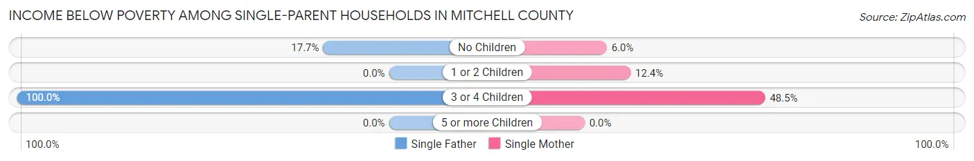 Income Below Poverty Among Single-Parent Households in Mitchell County