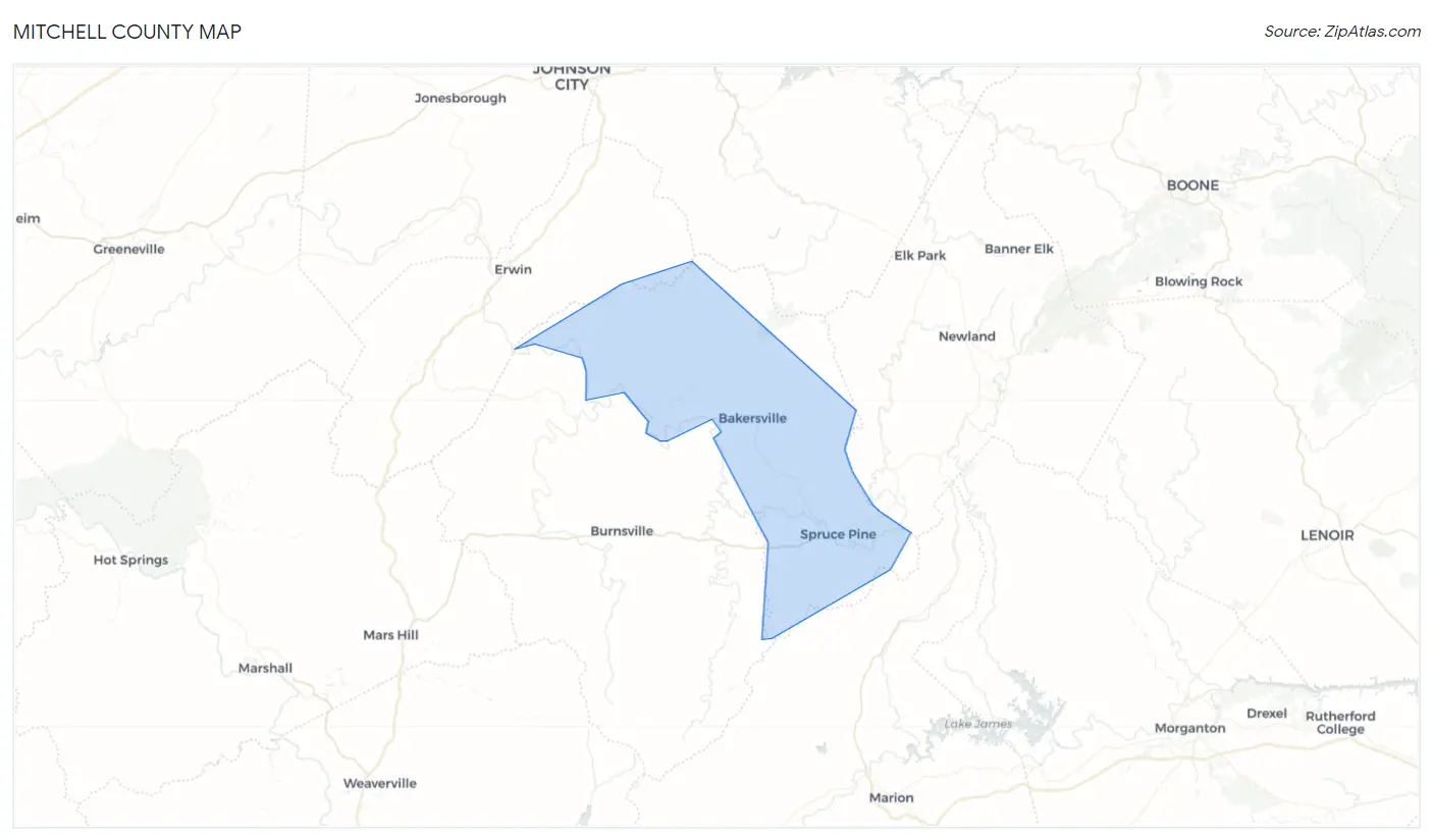 Mitchell County Map