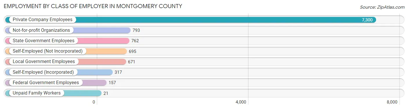 Employment by Class of Employer in Montgomery County