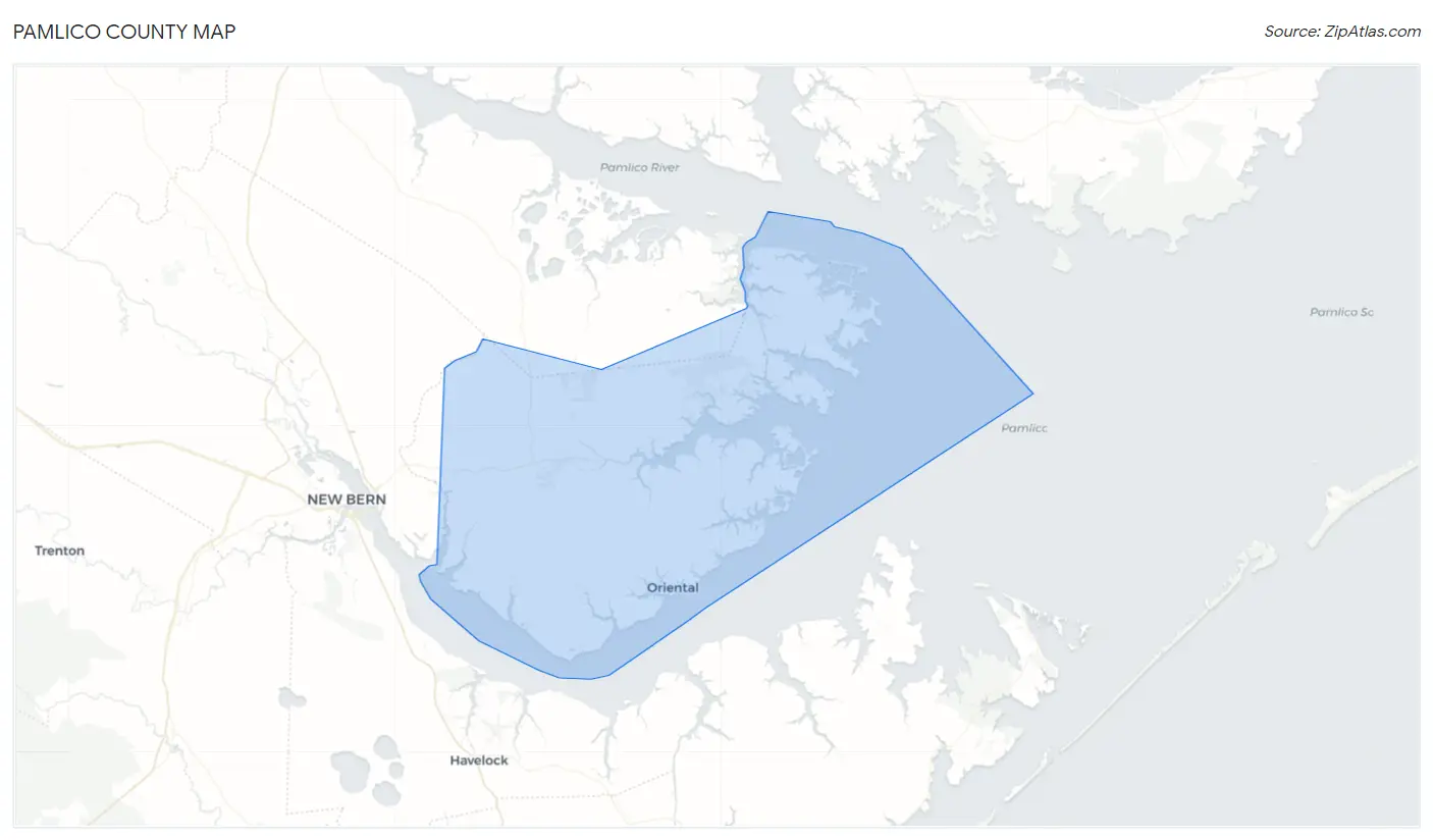 Pamlico County Map