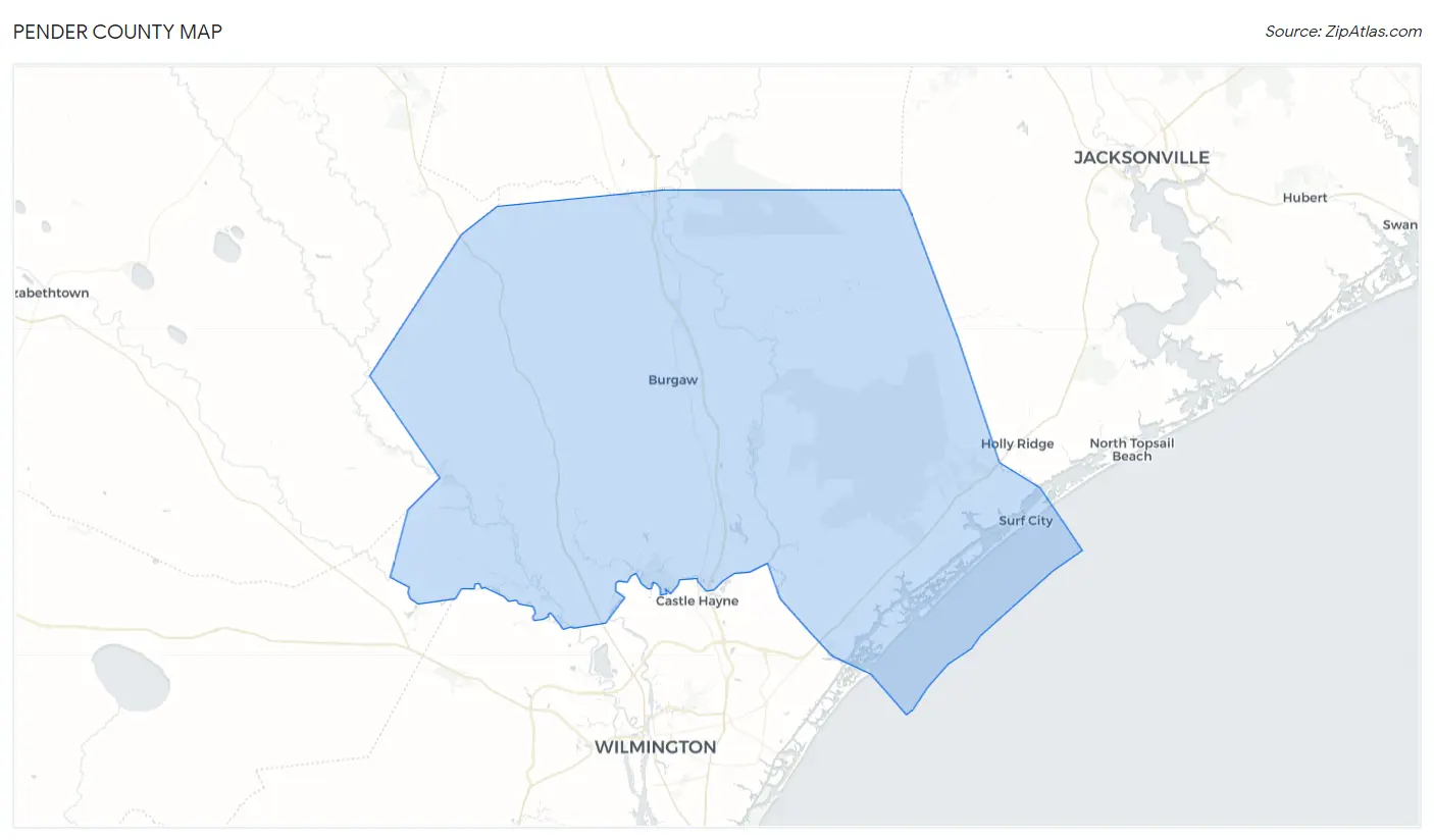 Pender County Map