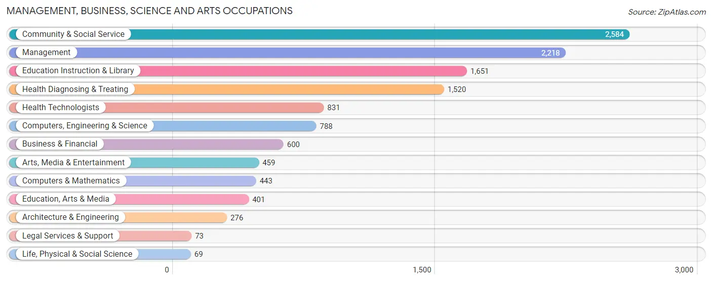 Management, Business, Science and Arts Occupations in Rutherford County