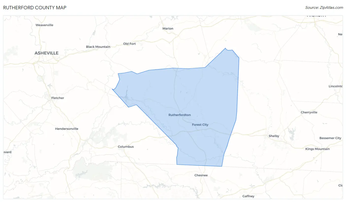 Rutherford County Map