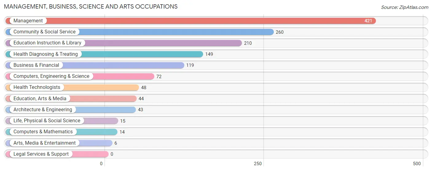 Management, Business, Science and Arts Occupations in Washington County