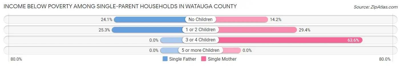 Income Below Poverty Among Single-Parent Households in Watauga County