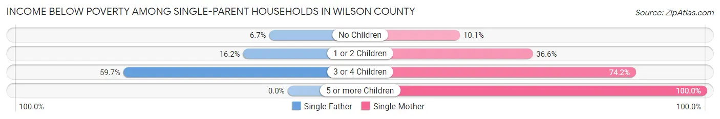 Income Below Poverty Among Single-Parent Households in Wilson County